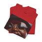 Smiling Afro Woman Graphic Tee — Bold Urban Portrait T-Shirt