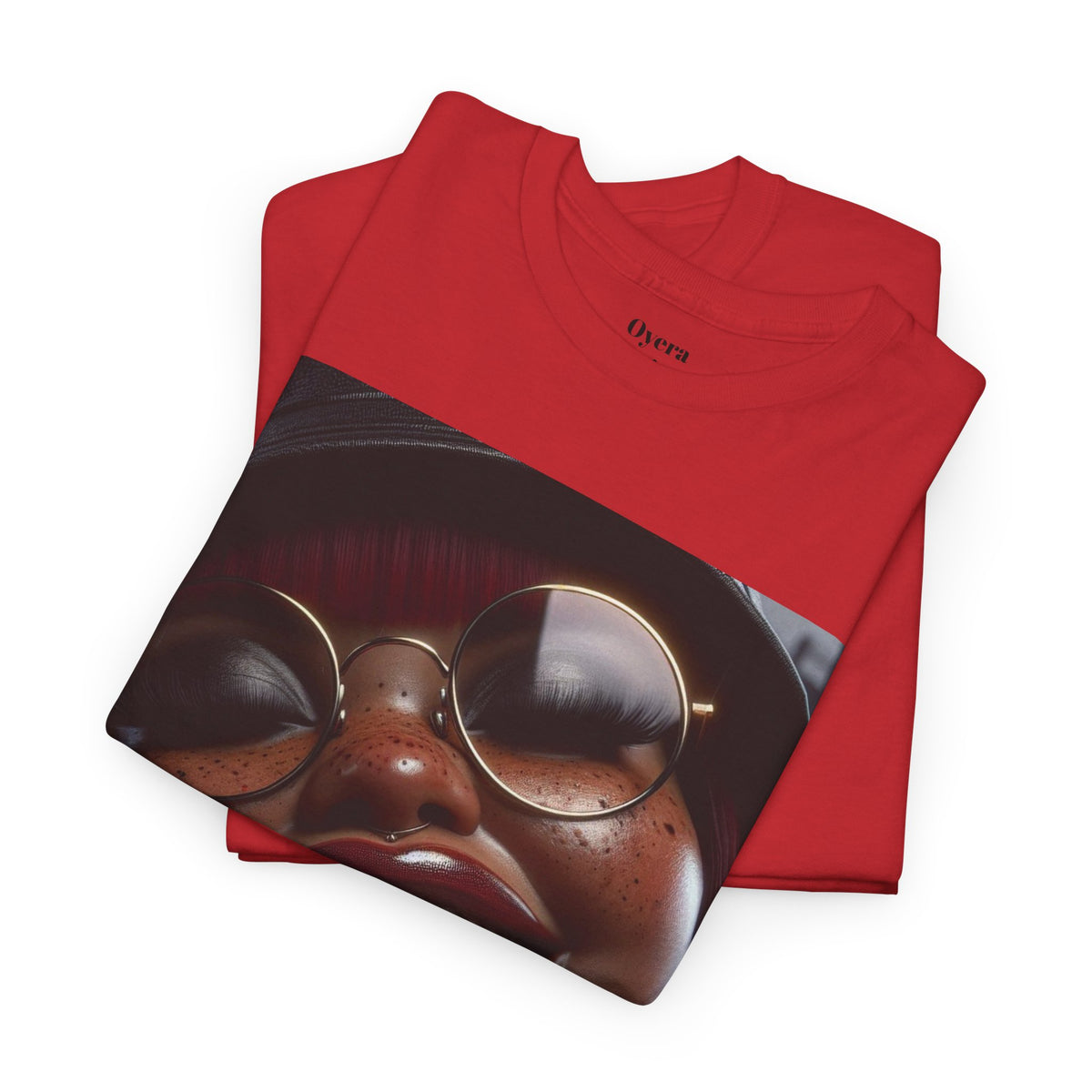 Smiling Afro Woman Graphic Tee — Bold Urban Portrait T-Shirt