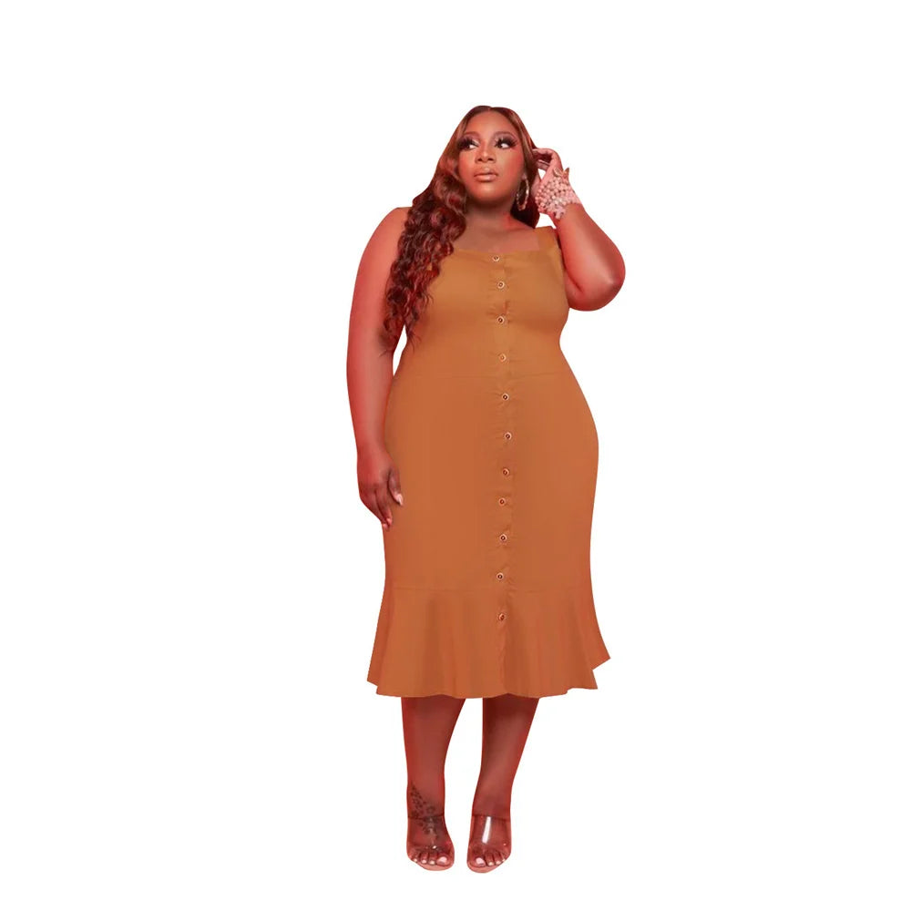 Solid Casual Midi Dress