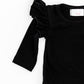 Black L/S Flutter Bodysuit