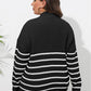 Zip-Up Striped Sweater