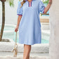 Beau Blue Contrast Striped T Shirt Dress
