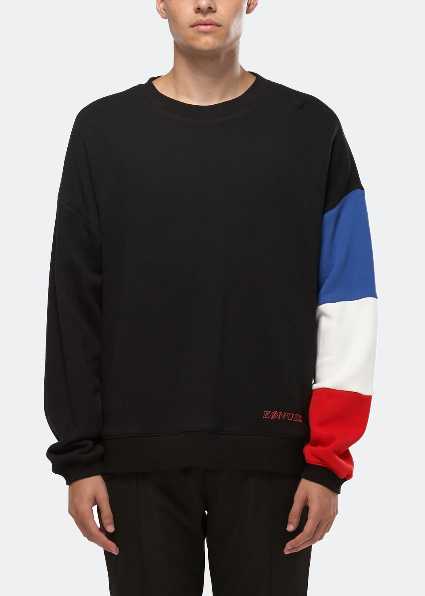 Konus Men's Color Blocked Sweatshirt in Black