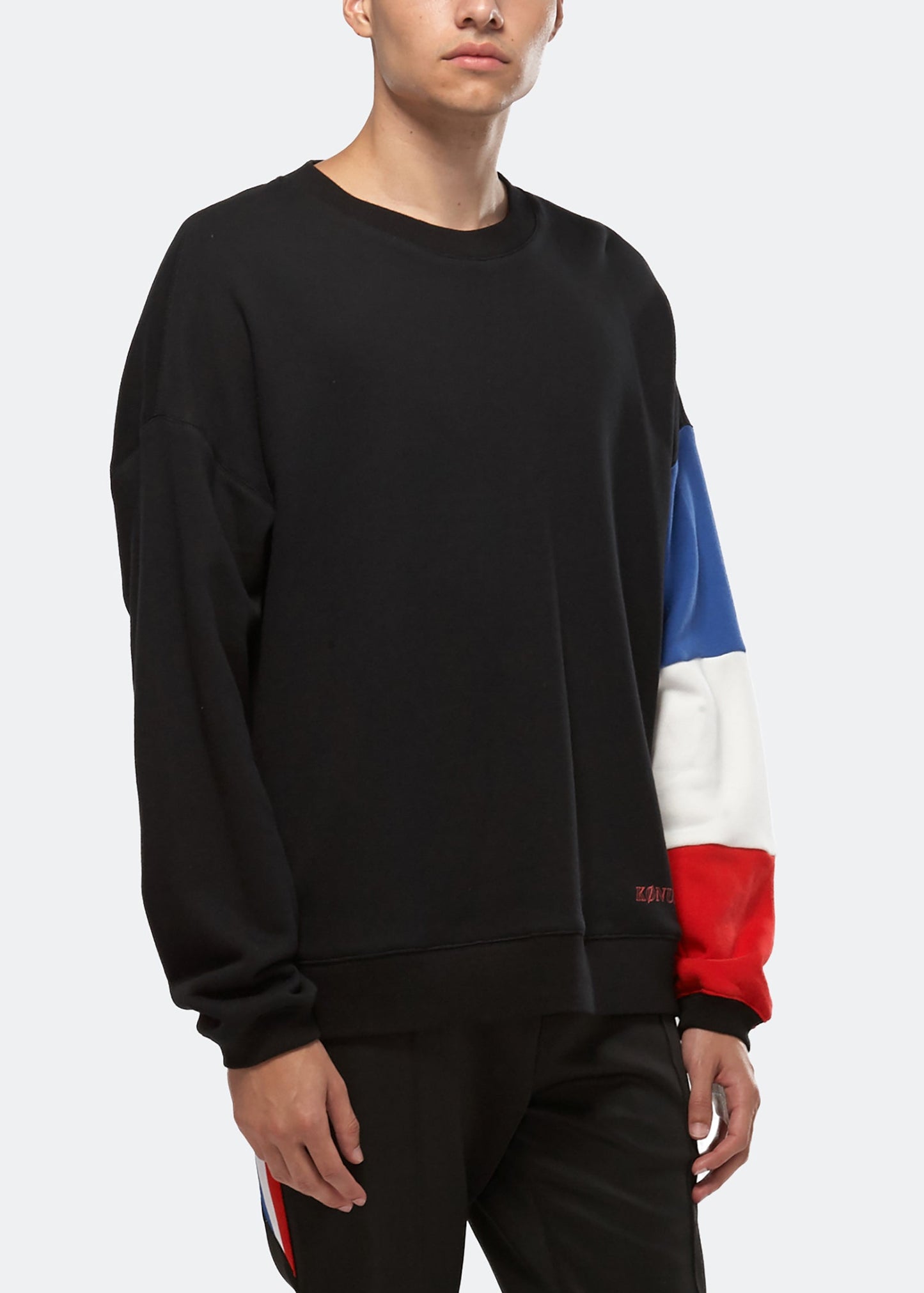 Konus Men's Color Blocked Sweatshirt in Black