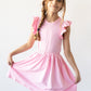 Bubblegum Pink S/S Ruffle Tee