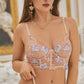 Champagne Floral Sexy Sheer Embroidered Lingerie Set