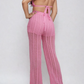 Pink Crochet Halter & Pant Set