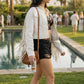Cochella White Fringe Denim Jacket