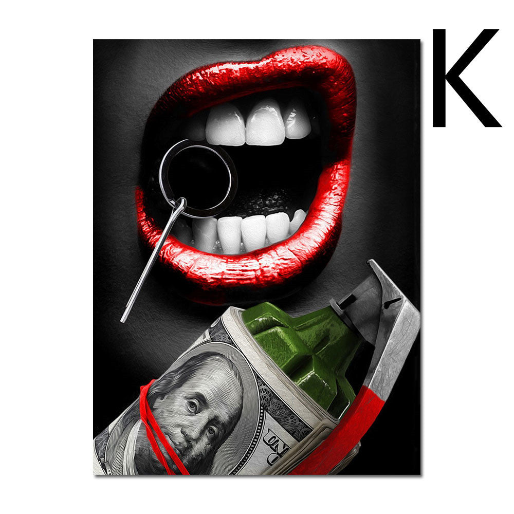 Red Lips Canvas Painting