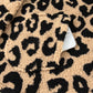 Khaki Leopard Sherpa Button Front Collared Vest Jacket