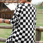 Black Checkered Pattern Tee and Shorts Two Piece Set