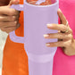 Orchid Petal Frosted Stainless Handle Large Vacuum Cup with Straw 40oz
