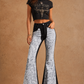 Rodeo Bell Bottom Jean in Black/Silver