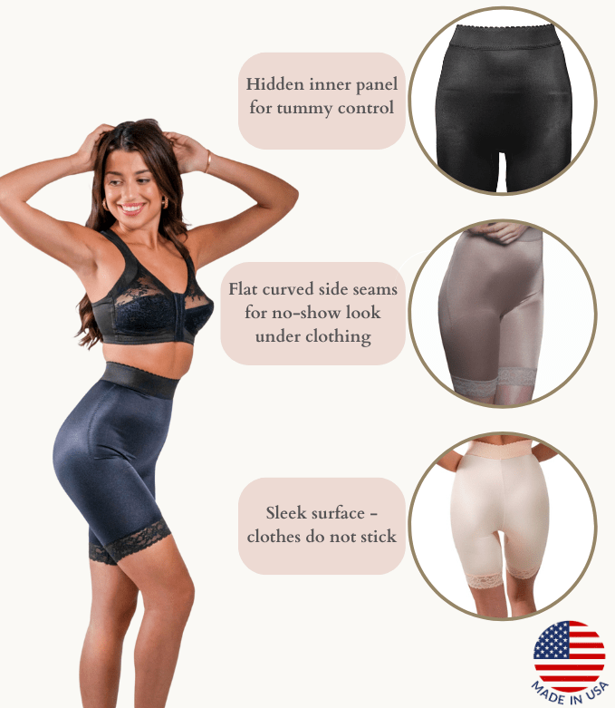 High Waist Light Shaping Bike Short | Satin 4-Way Stretch with Built-In Panty