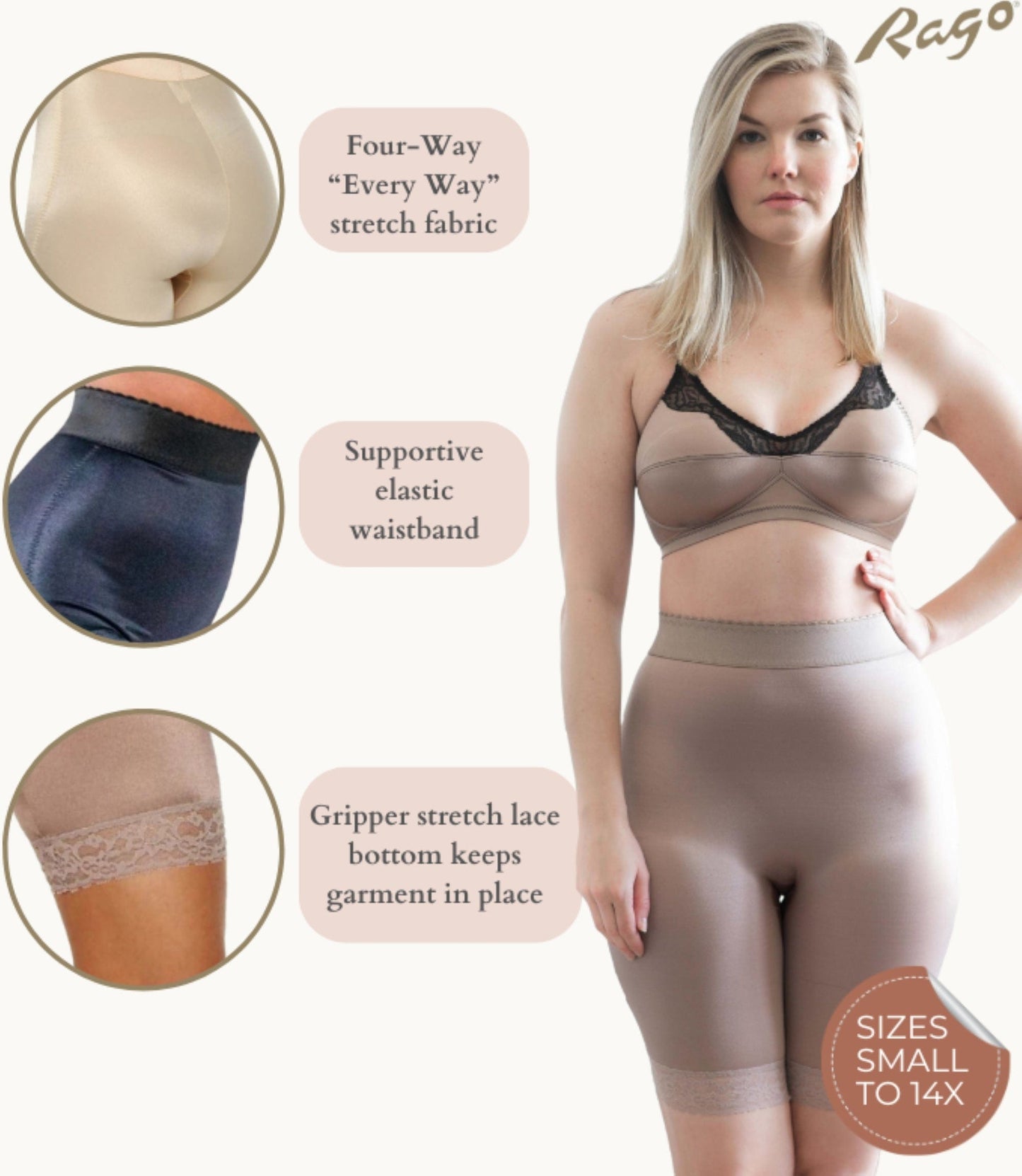 High Waist Light Shaping Bike Short | Satin 4-Way Stretch with Built-In Panty
