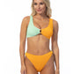 TEXTURED TWO TONE RING ACCENT BIKINI SET