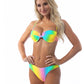 SMOCKED COLORFUL UNDERWIRE BIKINI SET