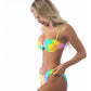 SMOCKED COLORFUL UNDERWIRE BIKINI SET