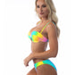 SMOCKED COLORFUL UNDERWIRE BIKINI SET