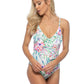 TROPICAL BELTED ONE PIECE SWIMSUIT