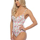 FLORAL UNDERWIRE LACE TIE BACK ONE PIECE