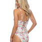FLORAL UNDERWIRE LACE TIE BACK ONE PIECE