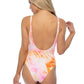 TROPICAL RING ACCENT CUTOUT ONE PIECE SWIMSUIT