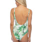 TROPICAL RING ACCENT CUTOUT ONE PIECE SWIMSUIT
