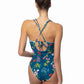 STITCHING DETAIL FLORAL ONE PIECE SWIMSUIT