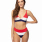 COLOR BLOCKING HALTER BIKINI SET