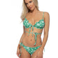 FLORAL RUFFLE TRIM TIED BIKINI