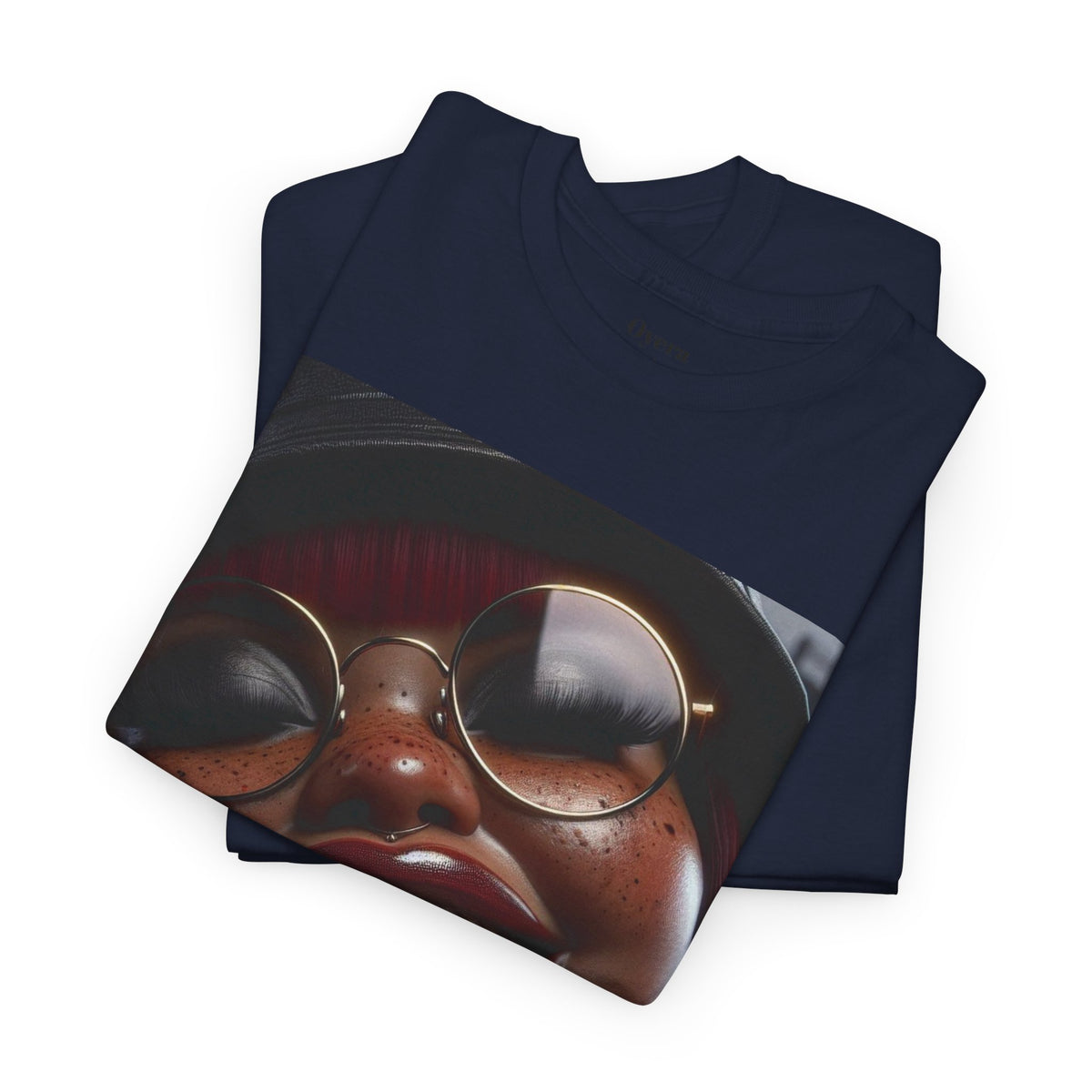 Smiling Afro Woman Graphic Tee — Bold Urban Portrait T-Shirt