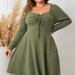Honey Sweetheart Neck Long Sleeve Ribbed Dress