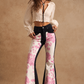 Rodeo Bell Bottom Jean in Black/Pink