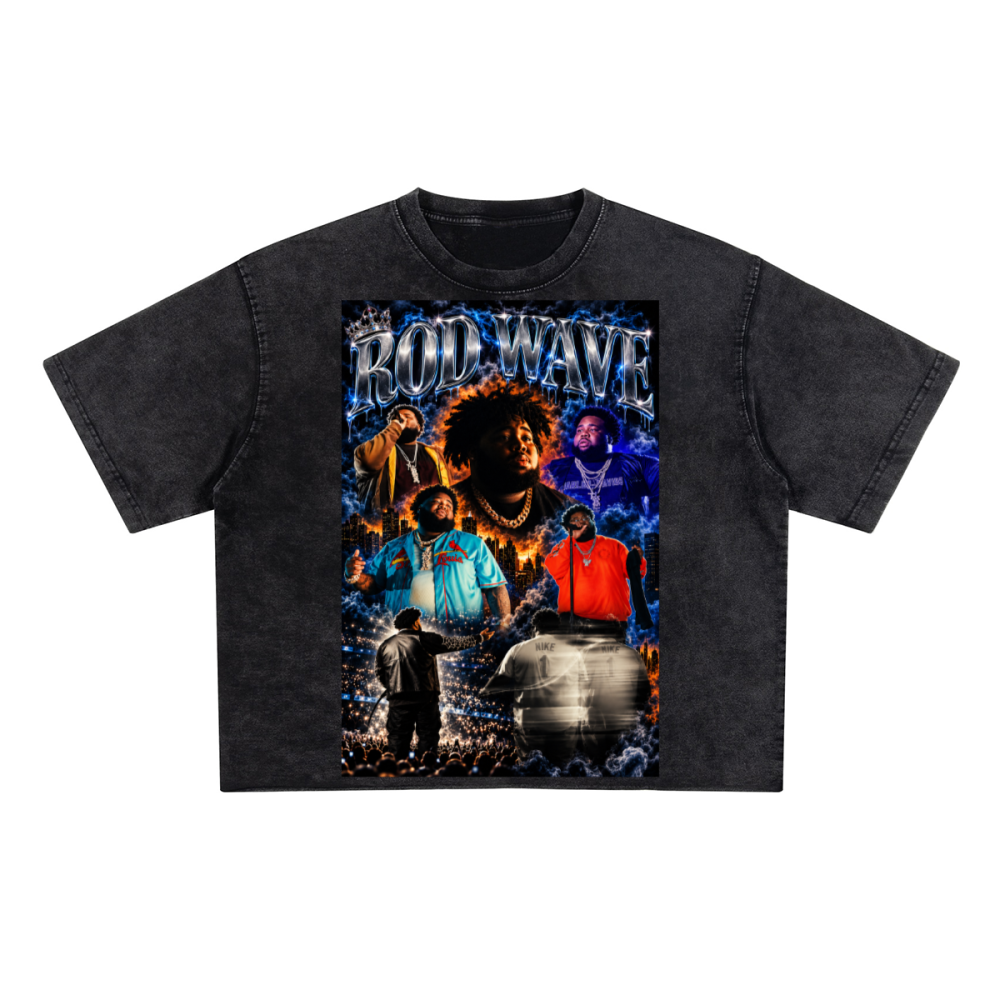 Unisex Heavyweight Cropped Snow-Washed T-Shirt (285GSM)