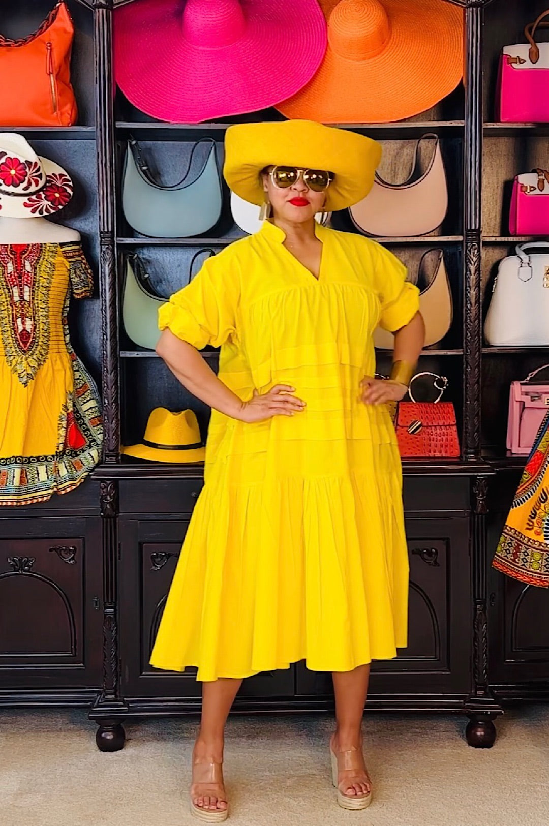 Seven Inch Brim Raffia Hat