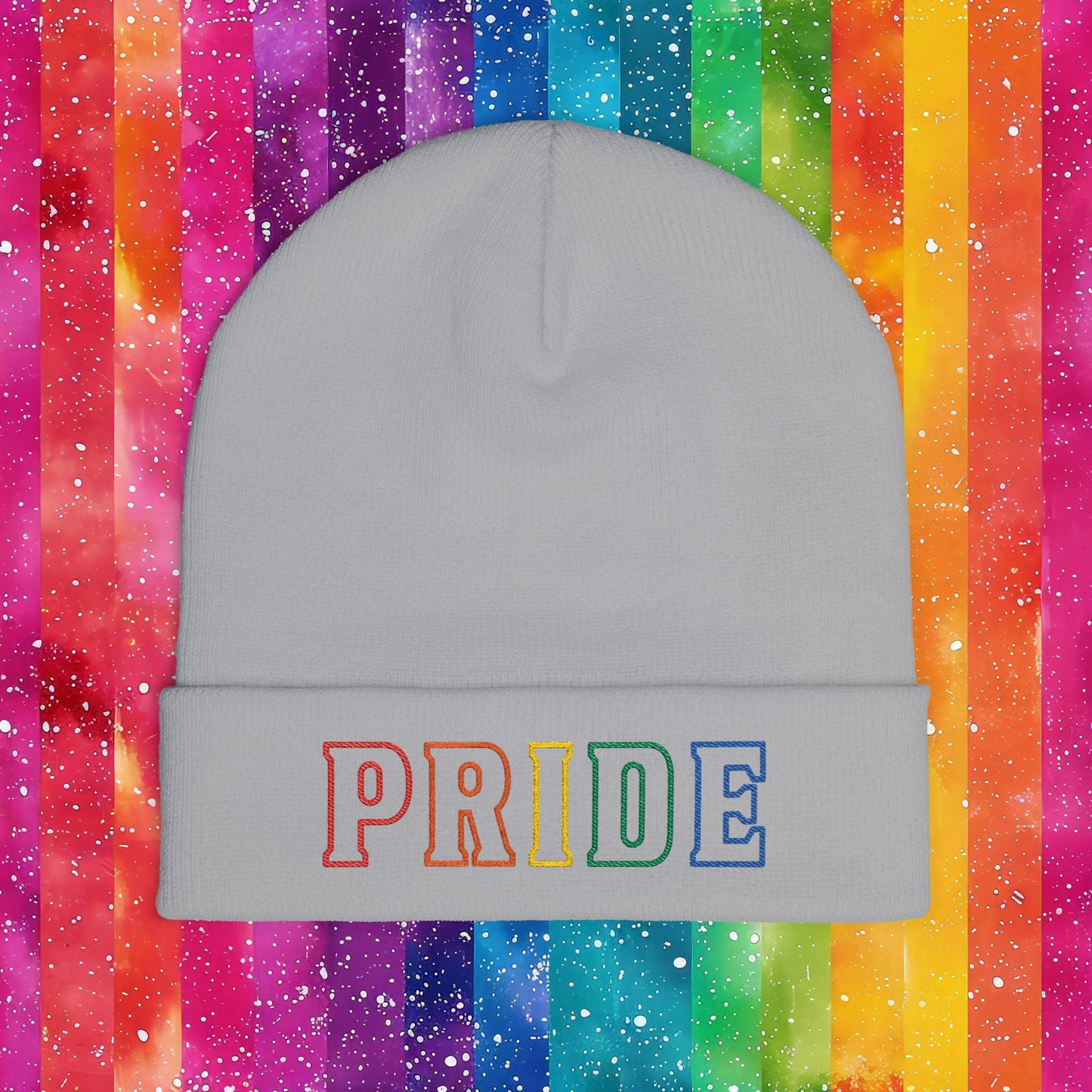 Rainbow LGBTQ+ Pride Embroidered Knit Beanie