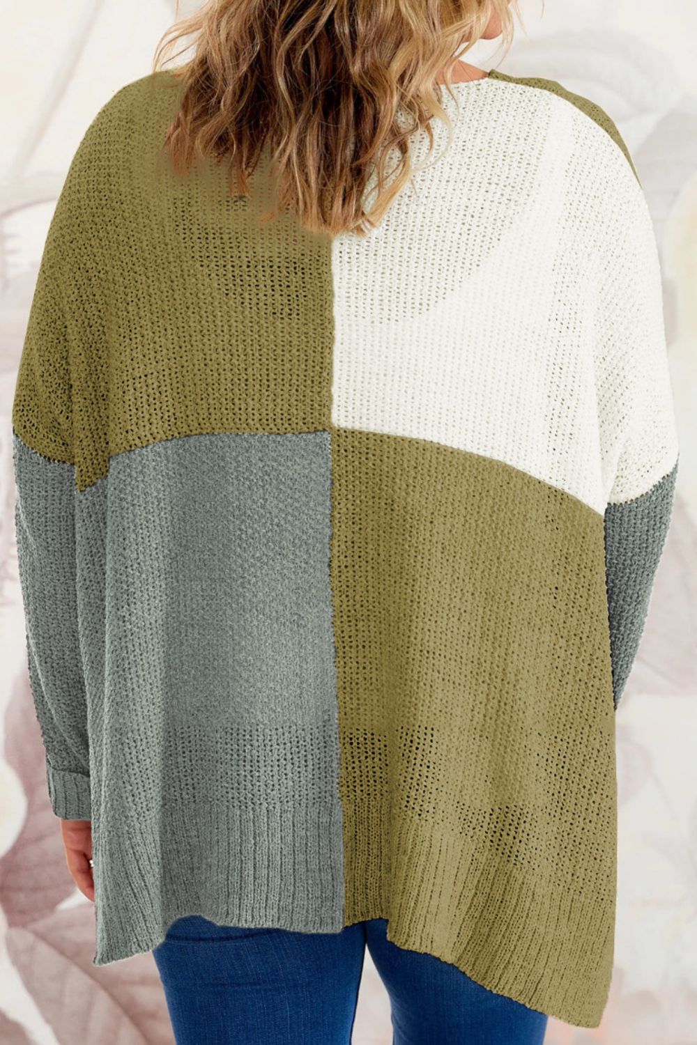 Color Block Round Neck Sweater