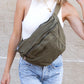 London Oversized Canvas Crescent Sling
