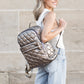 Jade Metallic Puffer Backpack