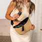 Valentina Mixed Media Straw Sling Crossbody Bag