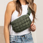 Evyn Quilted Puffer Sling Crossbody Belt Bum Fanny Waist Bag