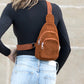 Ingrid Double Zip Corduroy Sling