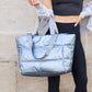 Metallic Puffer Tote