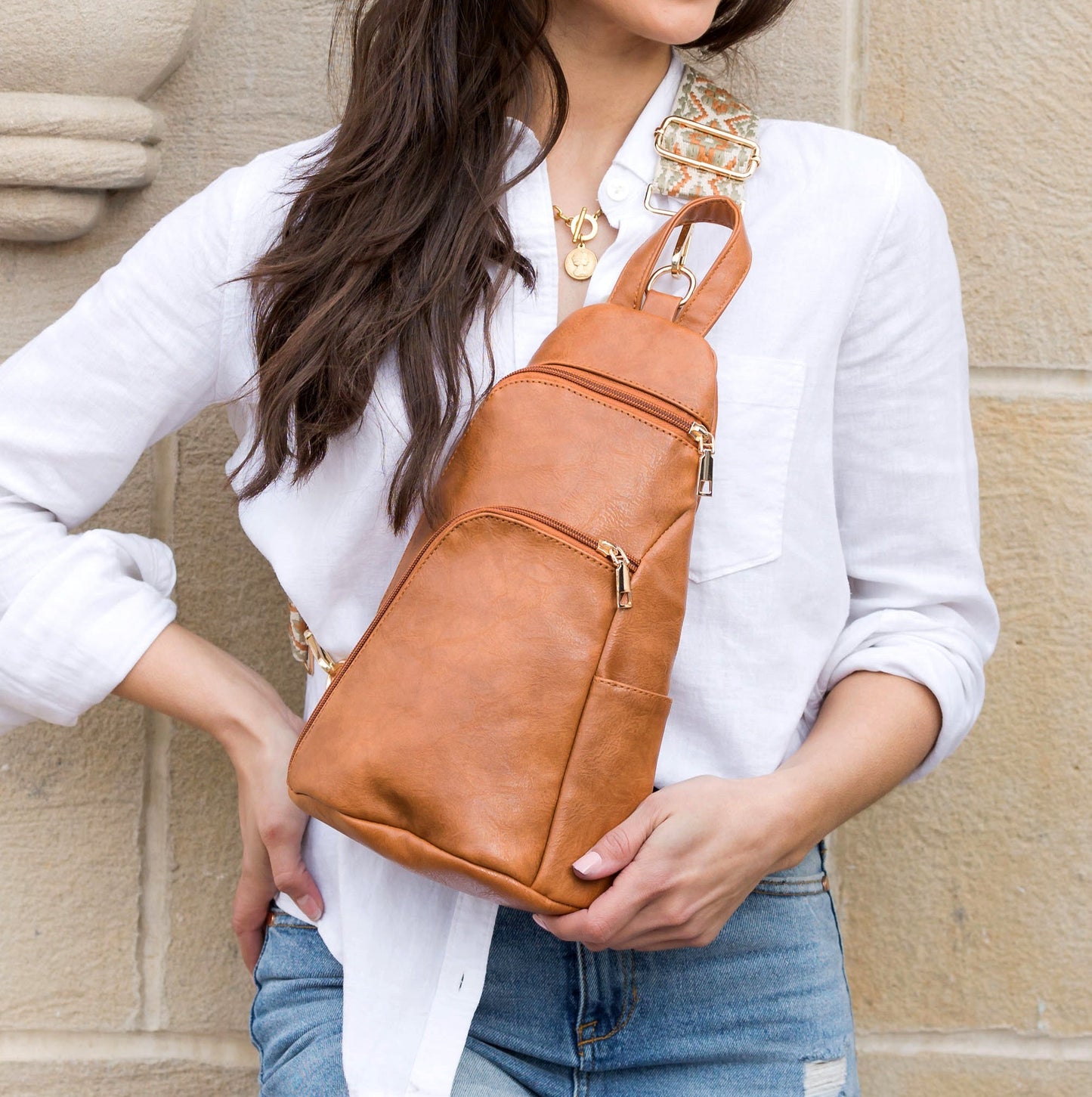 Evie Vegan Leather Crossbody Sling Bag