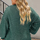 Waffle-Knit Round Neck Dropped Shoulder Sweater
