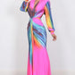 Multi Color Pink Swirl Print Dress