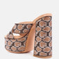 Sinful High Platform Patterned Diamante Slides
