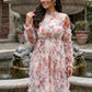 Floral Ruffle Sheer Midi Dress