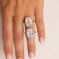Sterling Silver Elongated Cushion Cocktail Ring 4ct & 8ct